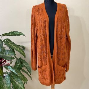 Market & Spruce Cardigan Women's plus sz. XXL open front loose knit with Pockets